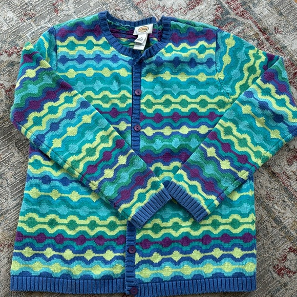 Vintage Multicolor Cardigan Knit Sweater Talbots Size Medium M - Picture 1 of 2
